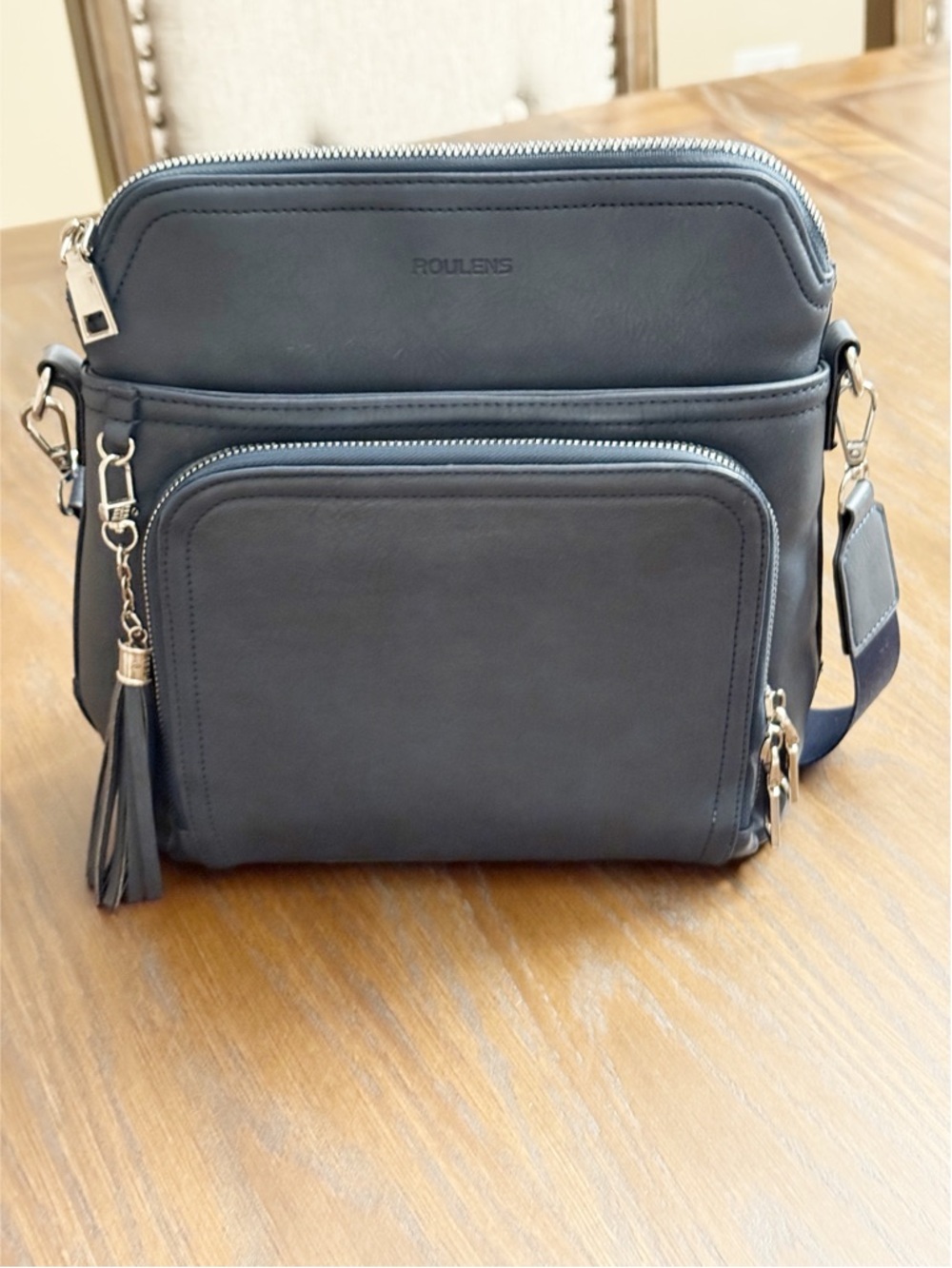 Roulens lightweight PU leather crossbody purse Blue